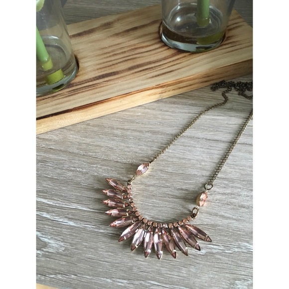Charming Charlie Jewelry - Peach crystal statement necklace